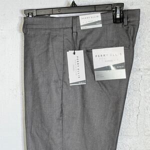 Perry Ellis Portfolio Men's Slim-Fit NonIron Stretch Dress Pants Gray 33x32 $95